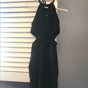Floor length black halter dress